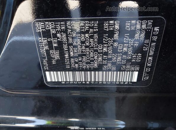 JN8BT3BA1PW432518 2023 NISSAN ROGUE Black 