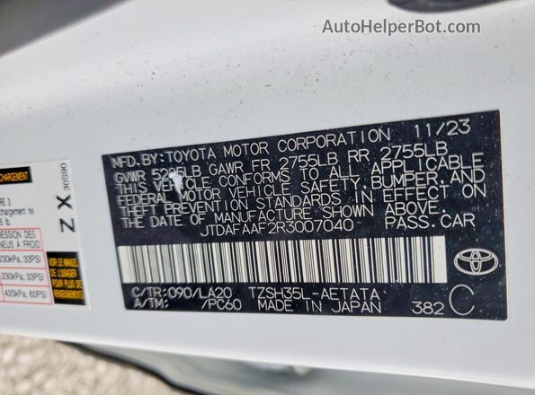 JTDAFAAF2R3007040 2024 TOYOTA CROWN White Engine compartment view
