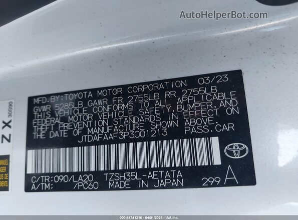 JTDAFAAF3P3001213 2023 TOYOTA CROWN White Engine compartment view