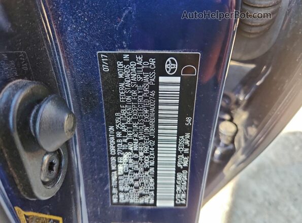 JTDBVRBDXHA002746 2017 TOYOTA MIRAI Blue Вид підкапотного простору