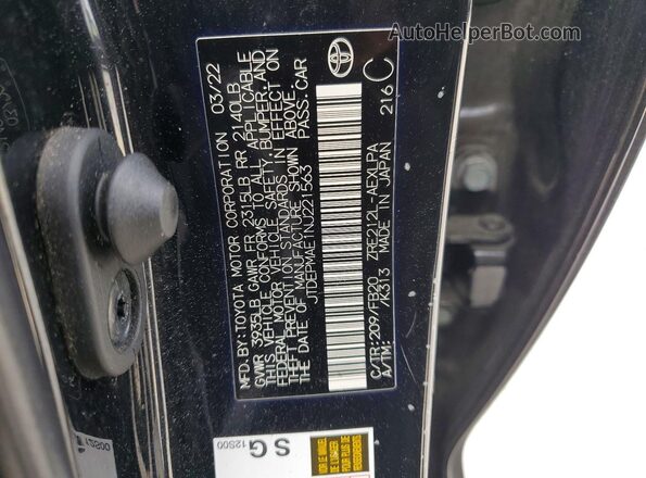 JTDEPMAE1NJ221563 2022 TOYOTA LL Black Շարժիչի բաժամունքի տեսք