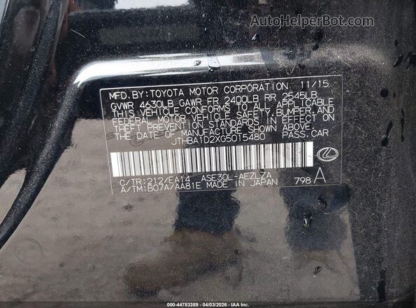 JTHBA1D2XG5015480 2016 LEXUS IS 200T Black Вид підкапотного простору