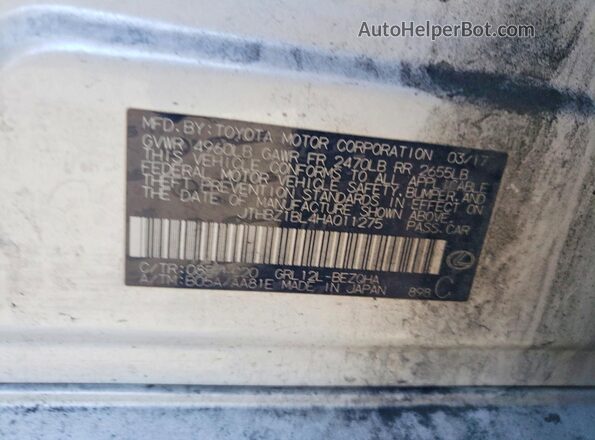 JTHBZ1BL4HA011275 2017 LEXUS GS White Вид підкапотного простору