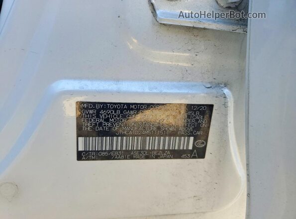 JTHCA1D24M5111511 2021 LEXUS IS White VIN կոդի պիտակի տեսք
