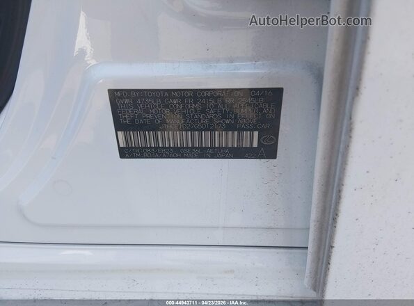 JTHCE1D27G5012173 2016 LEXUS IS 350 White Շարժիչի բաժամունքի տեսք