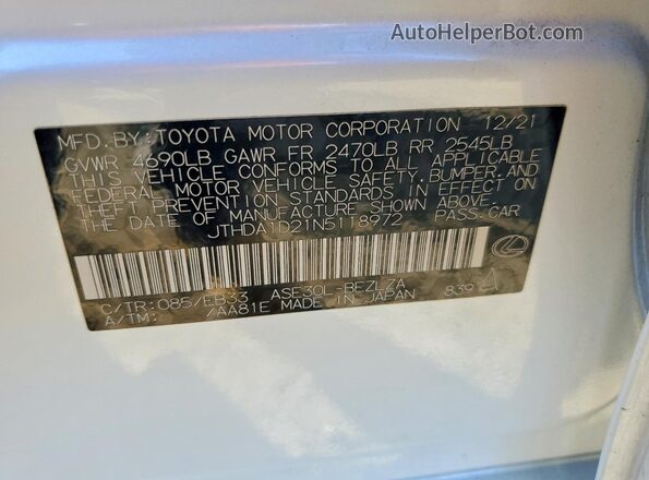 JTHDA1D21N5118972 2022 LEXUS IS Белый Вид подкапотного пространства