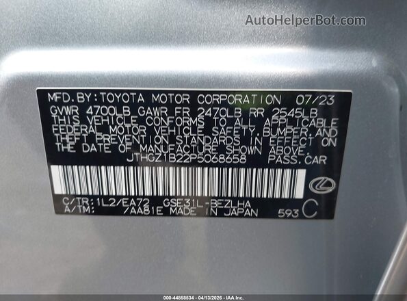 JTHGZ1B22P5068658 2023 LEXUS IS 350 Silver Widok komory silnika