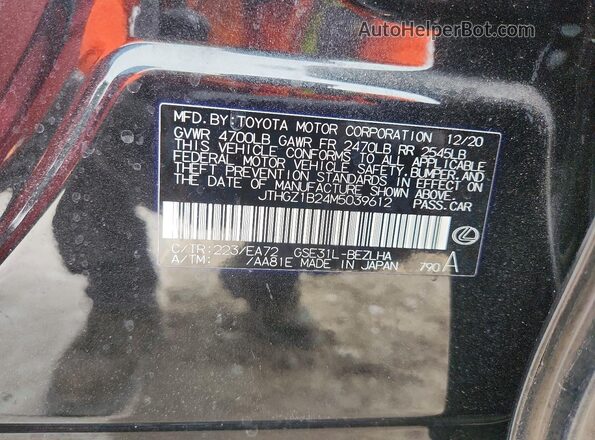 JTHGZ1B24M5039612 2021 LEXUS IS Black Вид наклейки з VIN-кодом