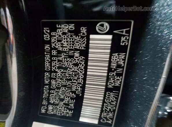 JTHP9JBH6M2045479 2021 LEXUS UX Black Вид підкапотного простору