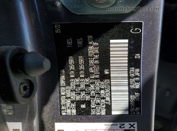 JTJAM7BX3N5331500 2022 LEXUS GX Charcoal VIN կոդի պիտակի տեսք