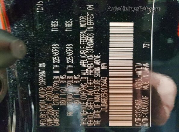 JTJBARBZ5H2105443 2017 LEXUS NX Black Vista de la etiqueta del VIN