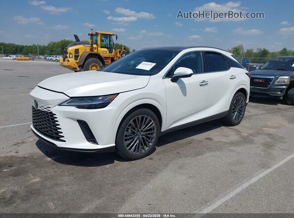 JTJCJMGA5T2039382 2026 LEXUS RX 450H+ White Առջևի ձախ երեք քառորդ տեսարան