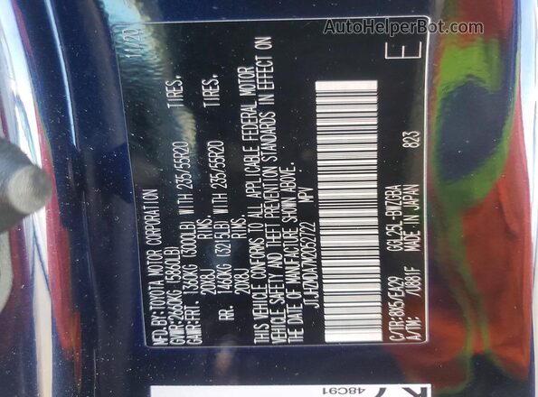 JTJHZMDA7M2052722 2021 LEXUS RX Blue 