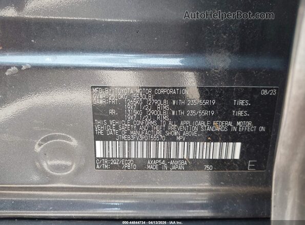 JTMEB3FV3PD155570 2023 TOYOTA RAV4 PRIME Gray Engine compartment view