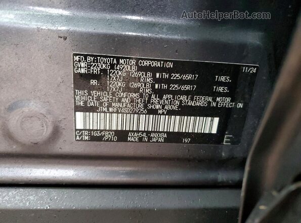 JTMLWRFV4SD279256 2025 TOYOTA RAV4 Gray Vista de la etiqueta del VIN