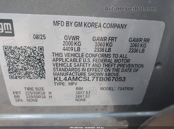 KL4AMCSL7TB067053 2026 BUICK ENCORE Gray Vista del compartimento del motor