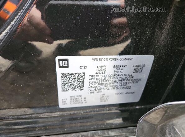 KL4AMDSL4RB038432 2024 BUICK ENCORE Black Vista de la etiqueta del VIN