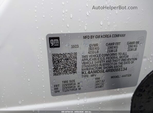 KL4AMDSL4RB088134 2024 BUICK ENCORE White Vista del compartimento del motor