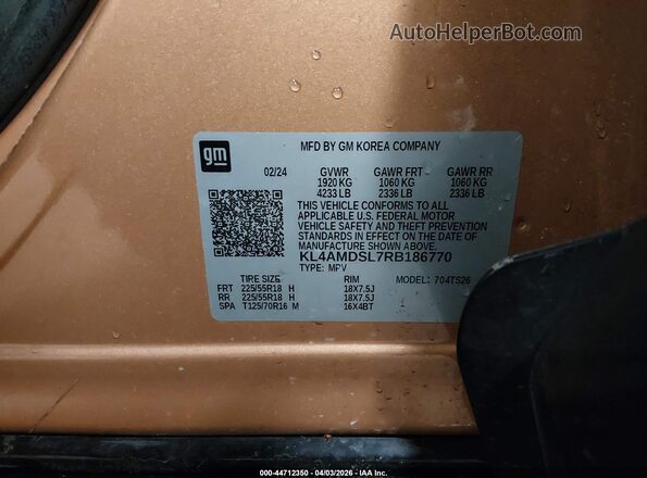 KL4AMDSL7RB186770 2024 BUICK ENCORE Orange ძრავის განყოფილების ხედი