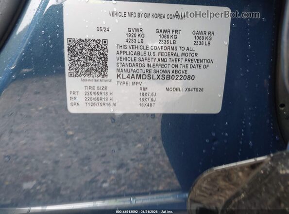 KL4AMDSLXSB022080 2025 BUICK ENCORE Blue Շարժիչի բաժամունքի տեսք