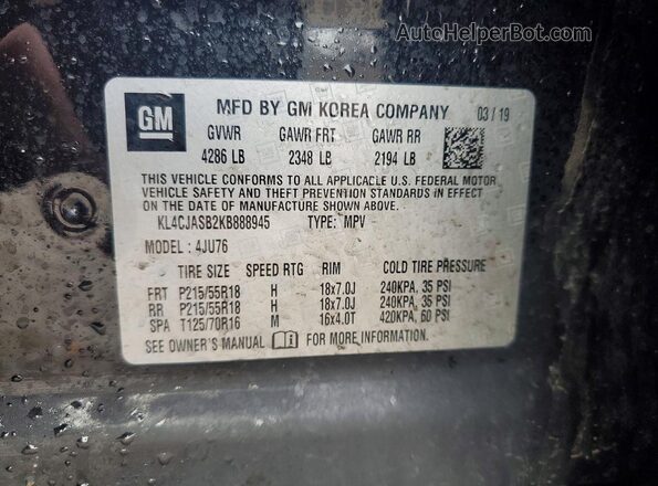 KL4CJASB2KB888945 2019 BUICK ENCORE Black 