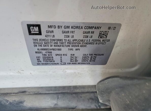 KL4MMBS24PB031860 2023 BUICK ENCORE White Engine compartment view