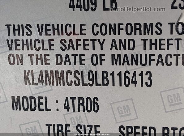 KL4MMCSL9LB116413 2020 BUICK ENCORE White 
