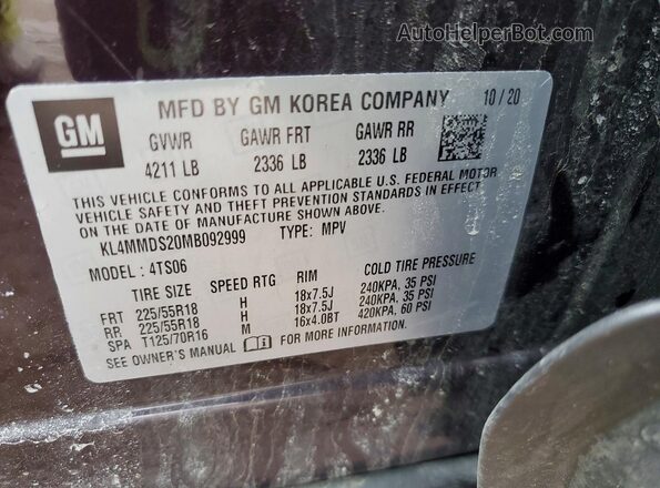 KL4MMDS20MB092999 2021 BUICK ENCORE Purple VIN կոդի պիտակի տեսք