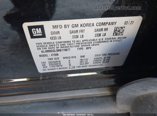KL4MMDSL3MB170877 2021 BUICK ENCORE Black 