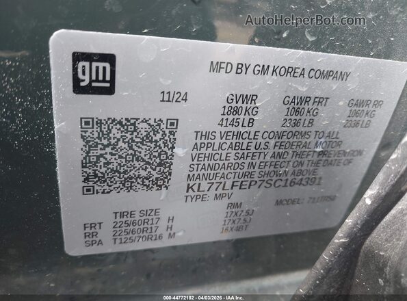 KL77LFEP7SC164391 2025 CHEVROLET TRAX Green 