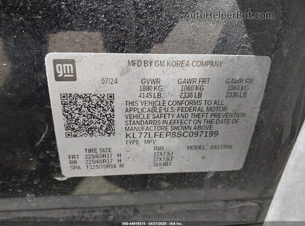 KL77LFEP8SC097199 2025 CHEVROLET TRAX Black 
