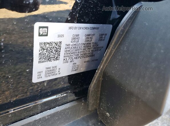 KL77LHEP2TC050084 2026 CHEVROLET TRAX Black Widok wnętrza 360 stopni