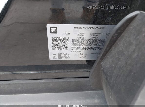 KL77LHEPXSC241587 2025 CHEVROLET TRAX Black Շարժիչի բաժամունքի տեսք
