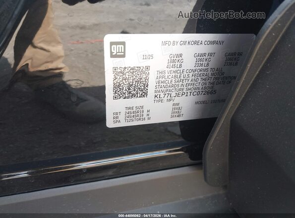 KL77LJEP1TC072665 2026 CHEVROLET TRAX Black Widok komory silnika