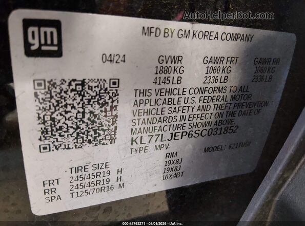 KL77LJEP6SC031852 2025 CHEVROLET TRAX Black 
