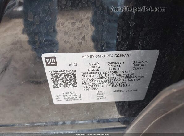 KL79MTSL2SB049614 2025 CHEVROLET TRAILBLAZER Black Engine compartment view