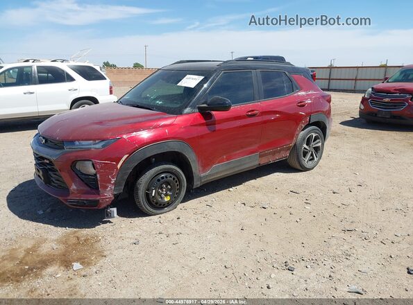 KL79MTSL3NB105578 2022 CHEVROLET TRAILBLAZER Red Առջևի ձախ երեք քառորդ տեսարան