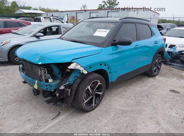 KL79MTSL7NB016550 2022 CHEVROLET TRAILBLAZER Blue Vista tres cuartos delantera izquierda