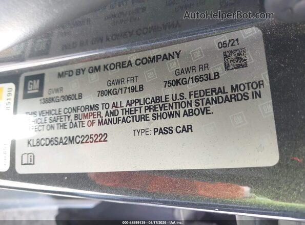 KL8CD6SA2MC225222 2021 CHEVROLET SPARK Gray Vista del compartimento del motor