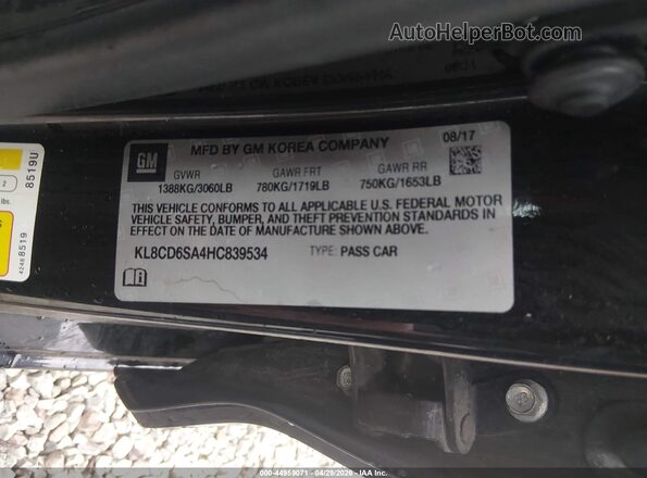 KL8CD6SA4HC839534 2017 CHEVROLET SPARK Black Շարժիչի բաժամունքի տեսք