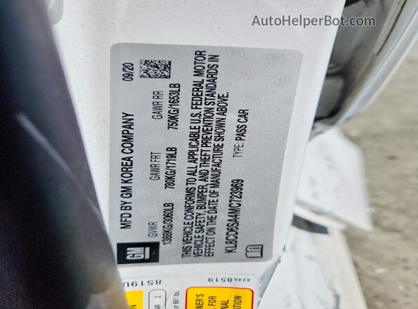 KL8CD6SA4MC723969 2021 CHEVROLET SPARK White Շարժիչի բաժամունքի տեսք