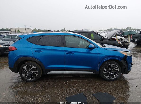 KM8J33ALXMU369934 2021 HYUNDAI TUCSON Blue Вид задньої частини салону