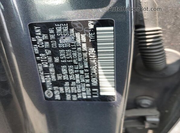 KM8K1CAA6LU414794 2020 HYUNDAI KONA Gray Engine compartment view