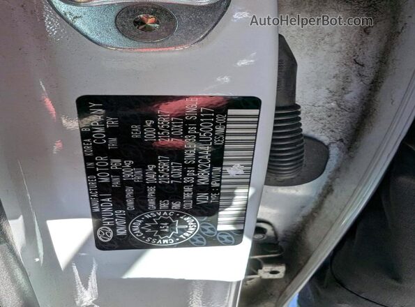 KM8K2CAA4LU500117 2020 HYUNDAI KONA Белый Вид подкапотного пространства