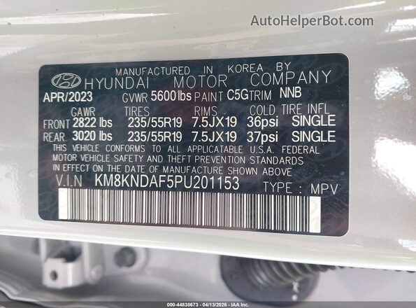 KM8KNDAF5PU201153 2023 HYUNDAI IONIQ 5 Серый Вид подкапотного пространства