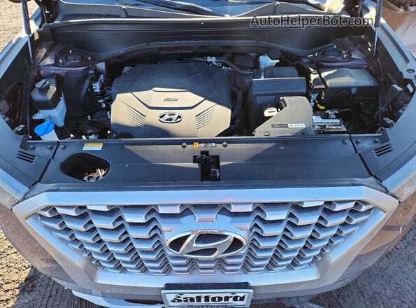KM8R34HE4MU179322 2021 HYUNDAI PALISADE Brown Շարժիչի բաժամունքի տեսք