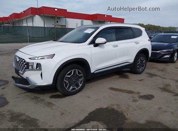 KM8S3DA19MU006744 2021 HYUNDAI SANTA FE HYBRID White Передня ліва чверть