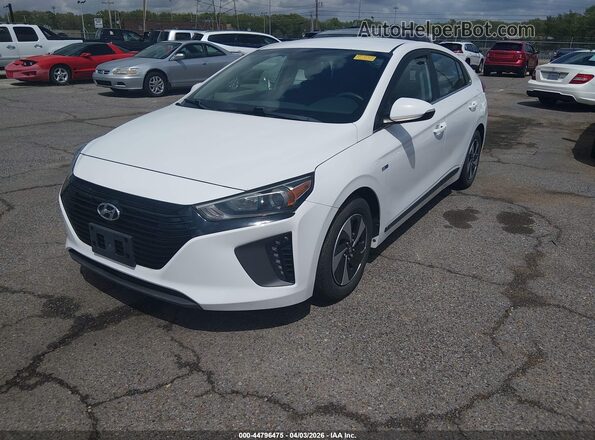 KMHC75LC8HU040595 2017 HYUNDAI IONIQ HYBRID White Передня ліва чверть