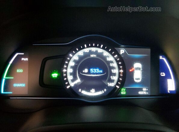 KMHC85LC7HU017886 2017 HYUNDAI IONIQ White Vista del cuadro de instrumentos