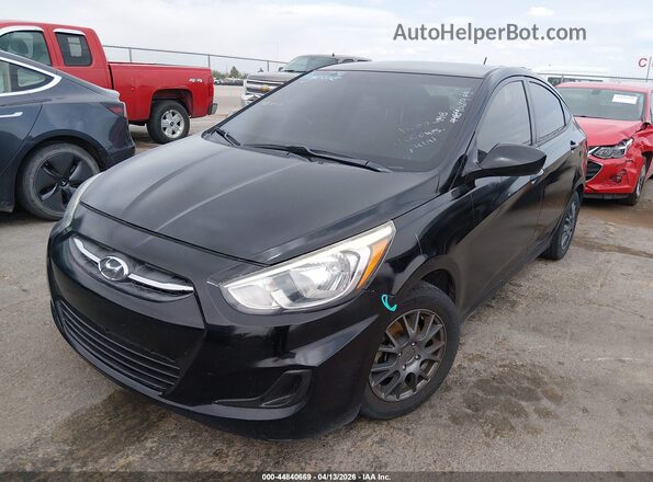 KMHCT4AE0GU084650 2016 HYUNDAI ACCENT Black Առջևի ձախ երեք քառորդ տեսարան